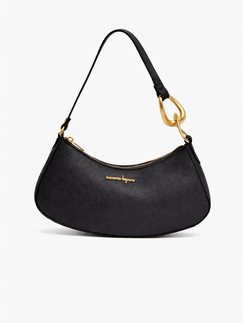 Nanette Lepore Jaala Oversize Link Crescent Shoulder Bag Black  With Wallet